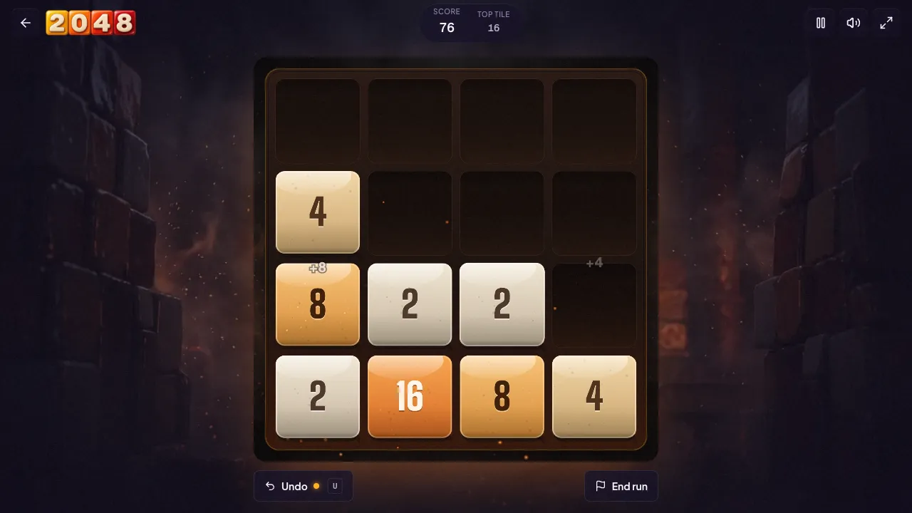 2048 gameplay, moment 3