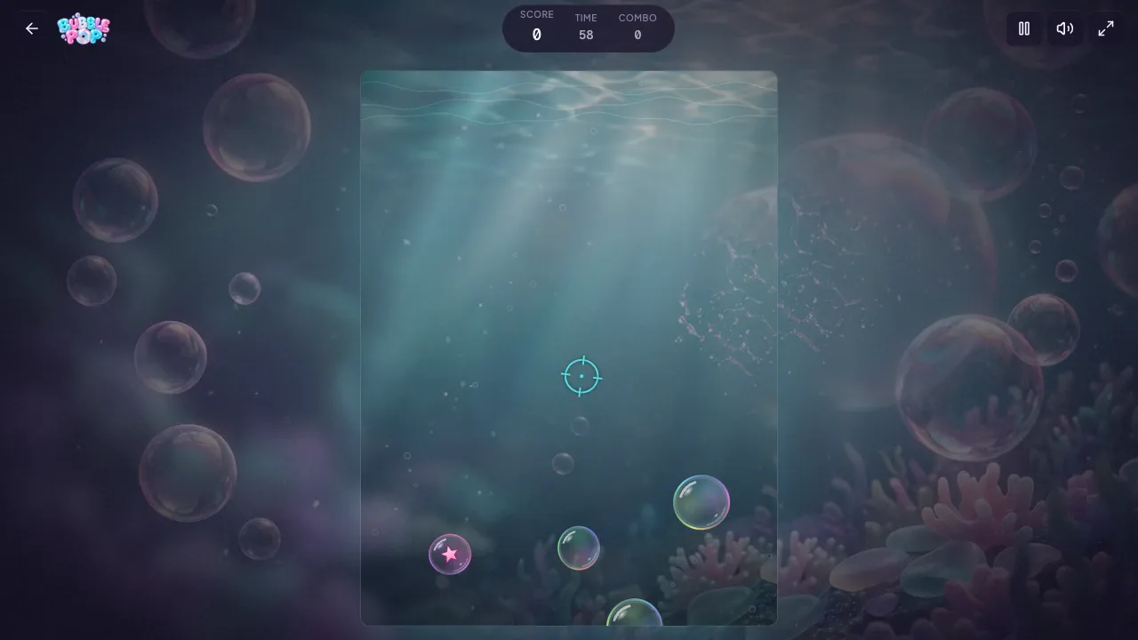 bubble pop gameplay, moment 1