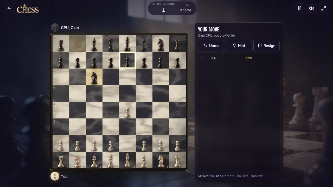 chess gameplay, moment 2