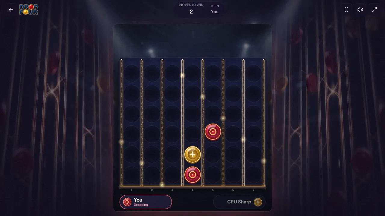 drop four gameplay, moment 1