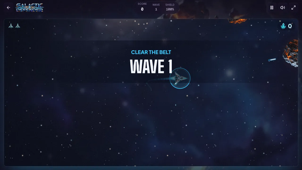 galactic defender gameplay, moment 1