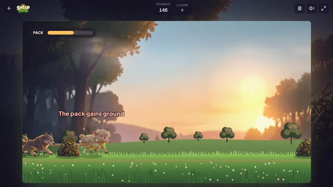 sheep run gameplay, moment 2