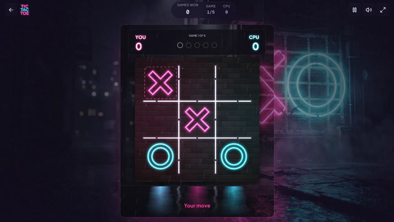 tic tac toe gameplay, moment 2